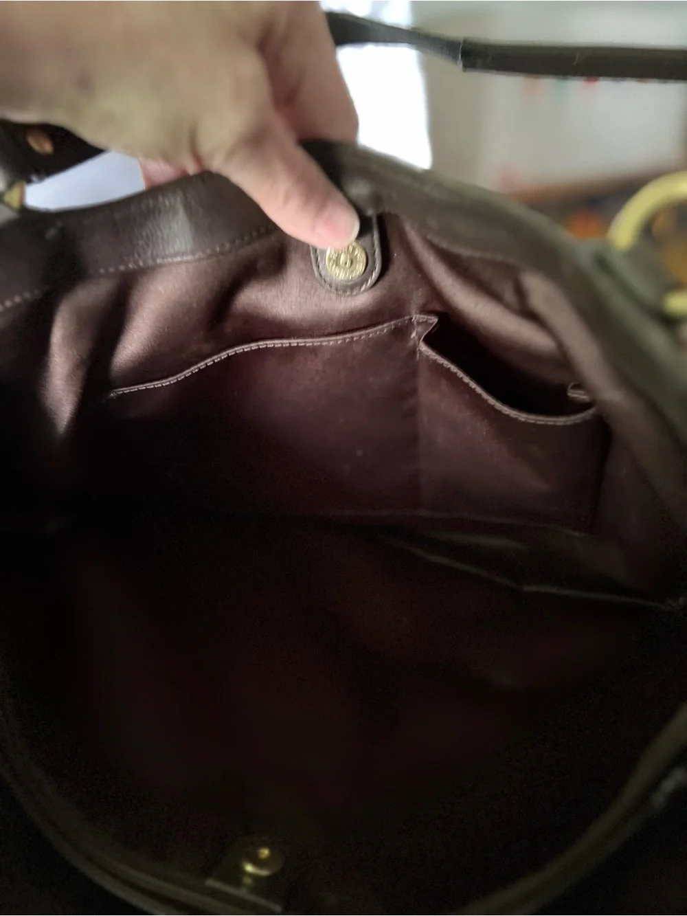 Coach Brown Leather Shoulder Bag with Gold Buckle